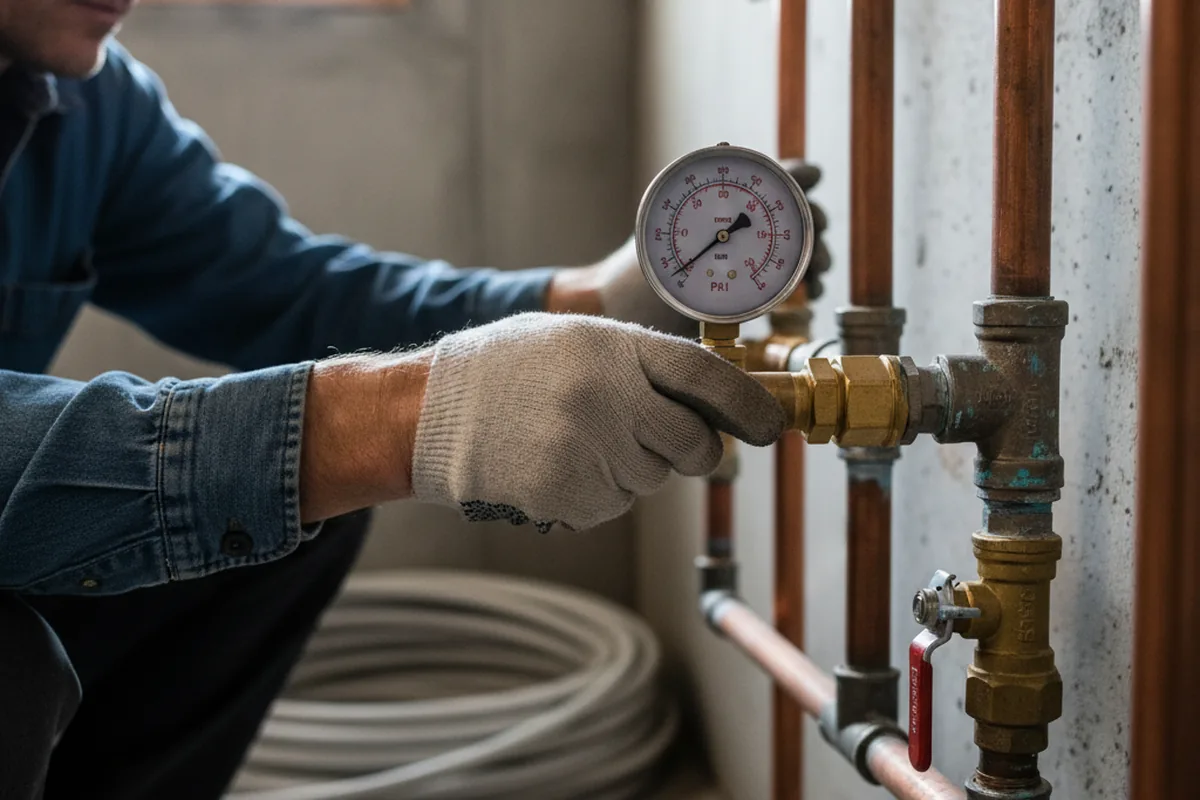 Pressure testing a repaired line during Water Line Repair in North Richland Hills
